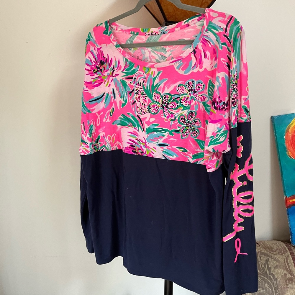 Lilly Pulitzer Finn top cockatoo pink paws for a cause size extra large